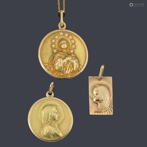 Two devotional medals with The Image of the Virgin in