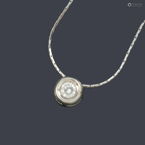 Pendant with brilliant of approx. 0.30 ct in 18K white