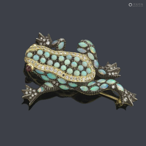 SUHA BEDESTENCI Frog-shaped brooch with cabochon