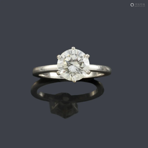 Solitaire with brilliant of approx. 1.60 ct in 18K