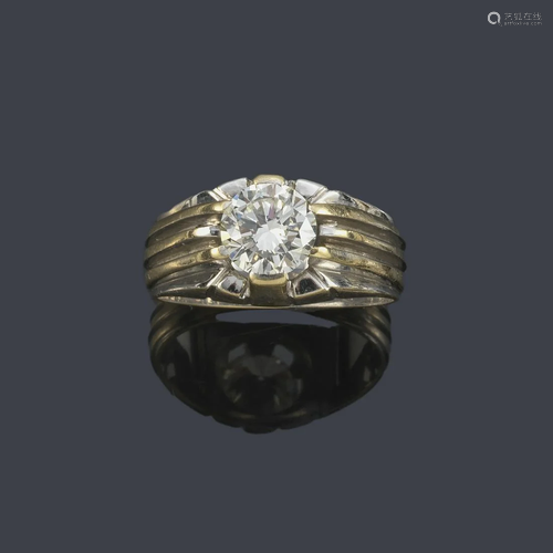 Solitaire with brilliant of approx. 1.43 ct in 18K