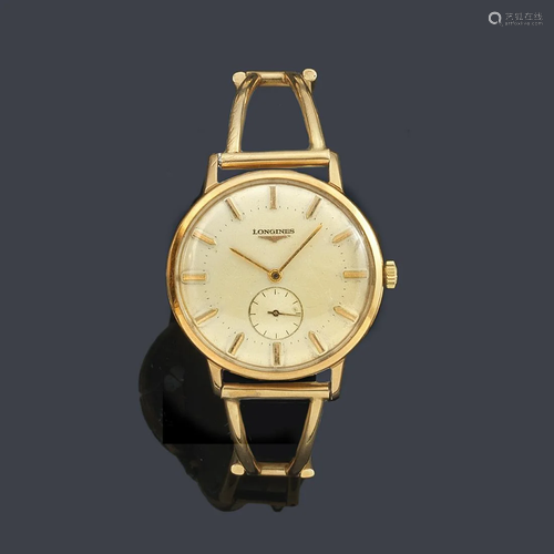 Men's LONGINES with 18K yellow gold case and bracelet