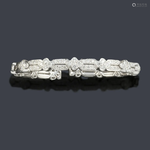Semi-rigid bracelet with diamonds front of approx. 0.78
