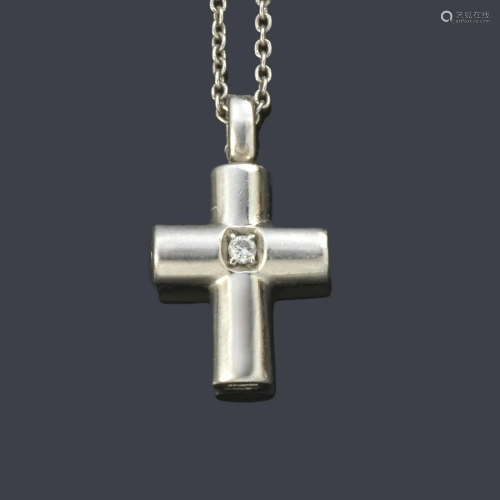 BVLGARI Chain and cross with a little diamond made of