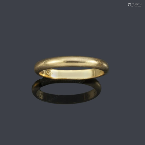 CARTIER 18K yellow gold wedding ring. Signed, with