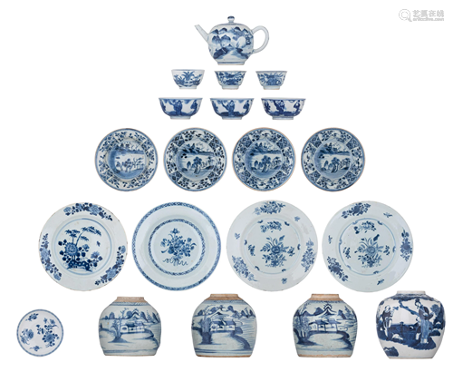 A collection of Chinese blue and white export porcelain