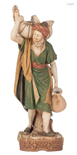 A Royal Dux orientalist figure of a water carrier, H 71