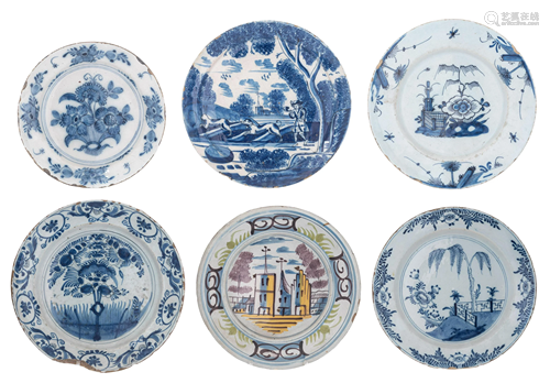 A collection of Dutch Delftware dishes, 17th/18th -