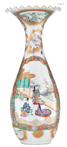 A Japanese Arita Imari vase, 19thC, H 77 cm