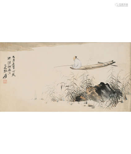 张大千 (1899-1983) 江边垂钓