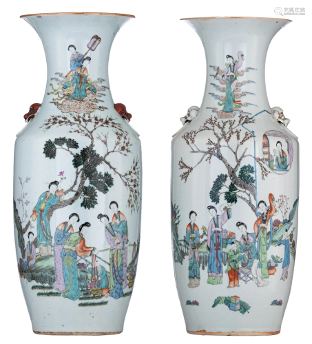 Two Chinese famille rose vases, Republic period, H 57