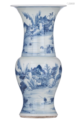 A Chinese blue and white yenyen vase, H 37,5 cm