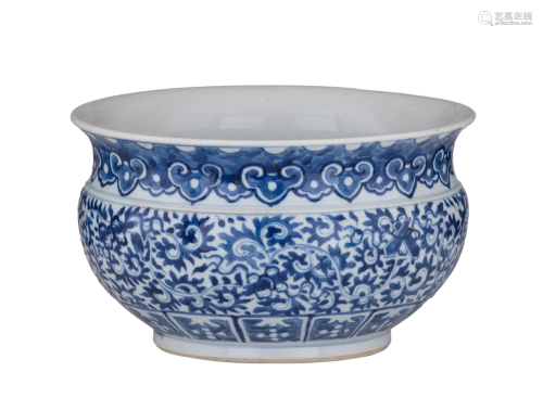 A Chinese blue and white 'Buddhist emblems' porcelain