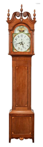 American Federal Inlaid Cherry Tall Case Clock