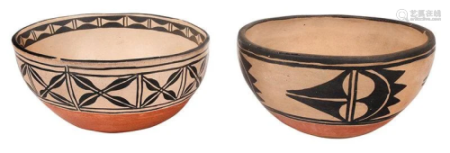 Two Santo Domingo Polychrome Bowls