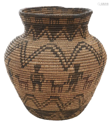 Apache Coiled Olla Basket with Figural Designs