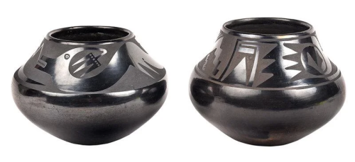 Two Marie and Santana Blackware Pots