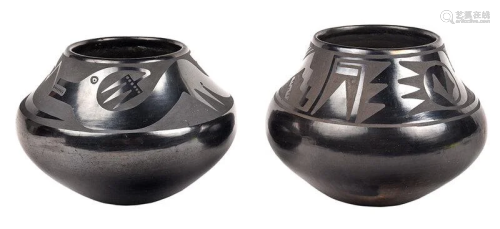 Two Marie and Santana Blackware Pots