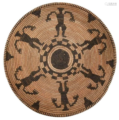 Apache Coiled Basket Tray with Figures