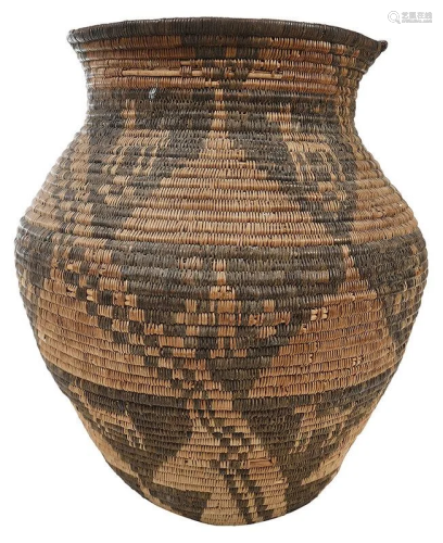 Large Apache Yavapai Woven Olla Basket