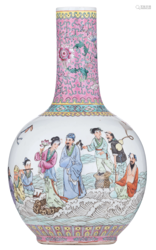 A Chinese Republic period famille rose bottle vase,