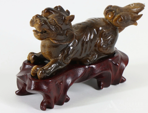 Carved Foo Lion Figurine