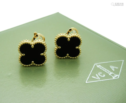 Van Cleef & Arpels Vintage Alhambra Black Onyx earrings