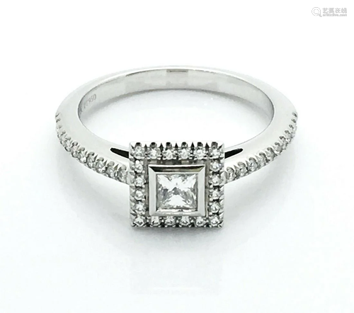 Tiffany & Co. 950 Platinum .25TCW Diamond Engagement