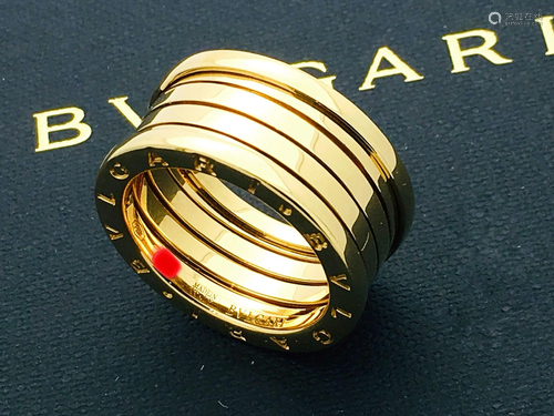 BVLGARI B. ZERO FOUR-BAND 1 RING 18K GOLD SIZE 57 8