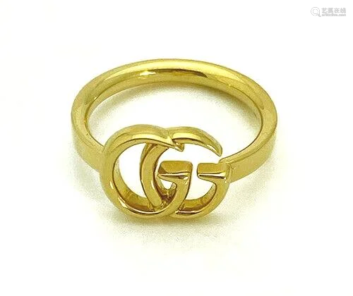 Gucci GG Running 18K Yellow Gold Ring Size 6.5