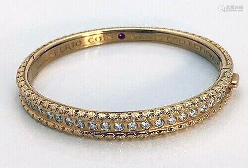 Roberto Coin Cento 18K Diamond Florentine Bangle