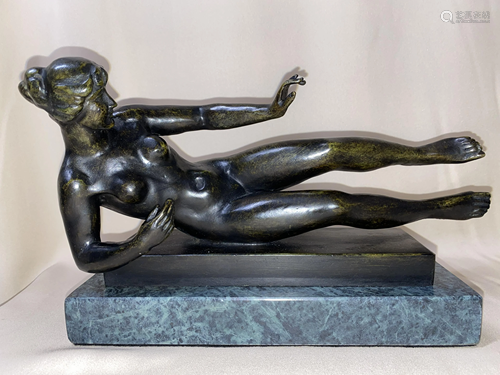 FRENCH BRONZE SCULPTURE A. MAILLOL RECLINING