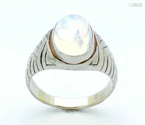 Tiffany & Co Vintage Platinum Labradorite Ring Size 12