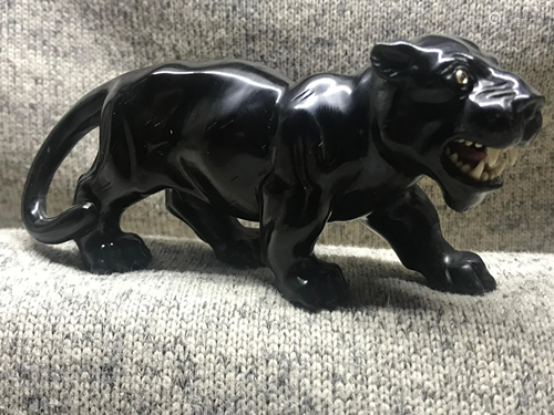 Russian Large Black onyx tiger with gold mounted