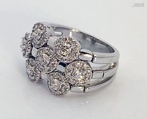 Sonia B. 14K White Gold 1.01 TCW Diamonds Flex Ring