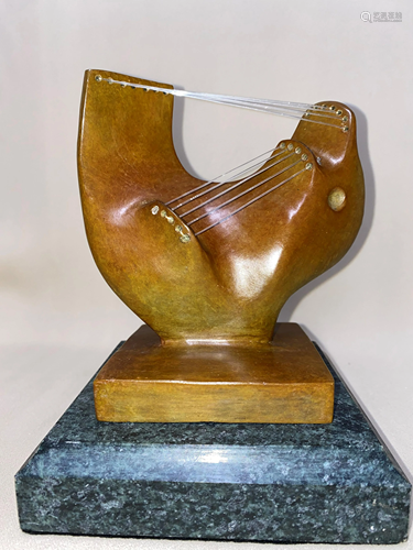 English Bronze sculpture Henry Moore STRING