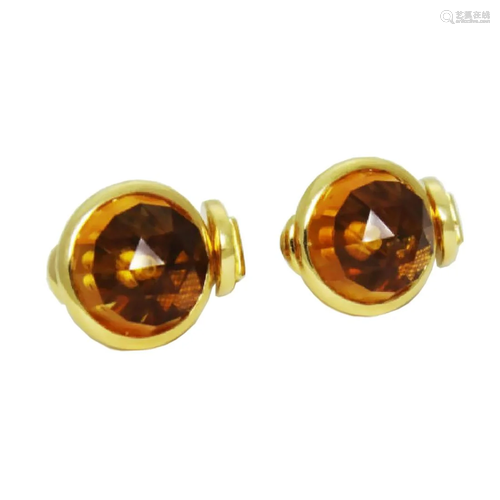 Bulgari Bvlgari 18K Gold Orange Citrine Clip on