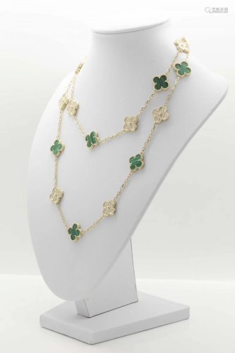 Van Cleef Vintage Alhambra long necklace, 20 motif 18K