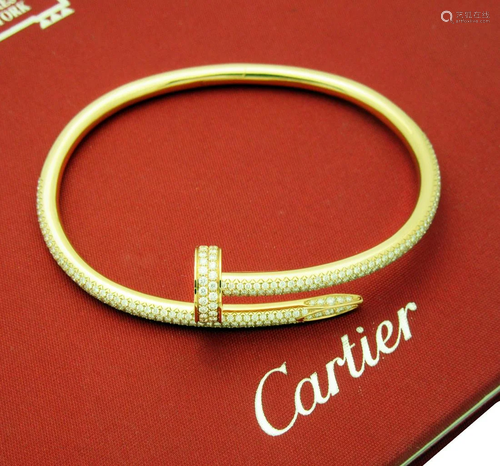 CARTIER JUSTE UN CLOU 18k ROSE GOLD DIAMOND BRACELET