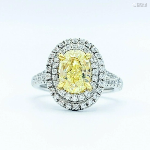 Tiffany & Co. Platinum & 1.74 CT Oval Yellow Diamond