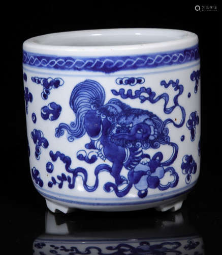 BLUE&WHITE GLAZE DRAGON PATTERN BRUSH POT