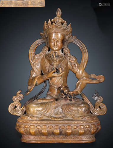 GILT BRONZE CASTED BUDDHA SHAPE STATUE