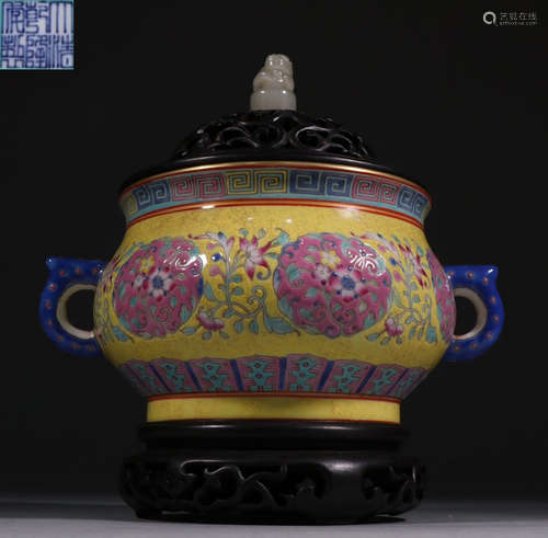 POTTERY CASTED ENAMELED GLAZE CENSER