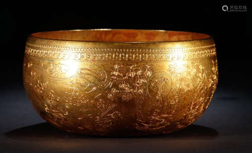 GILT BRONZE SCRIPTURE PATTERN CENSER