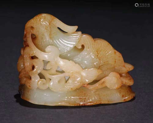 HETIAN JADE CARVED PHOENIX SHAPE PENDANT