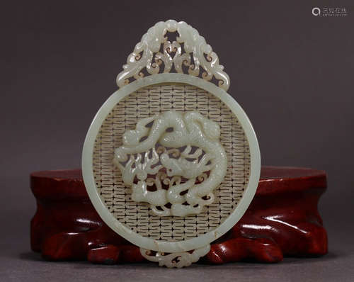 HETIAN JADE DRAGON PATTERN TABLET