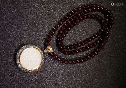 SILVER WITH HETIAN JADE NECKLACE