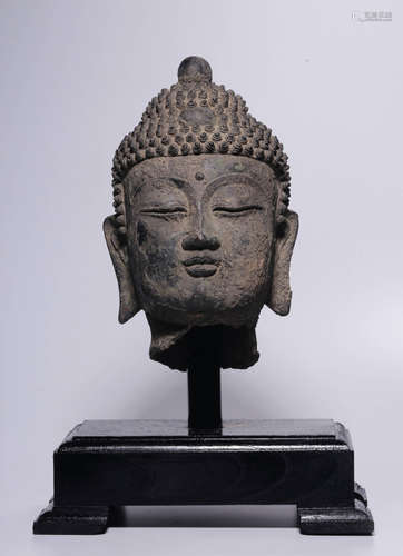 COPPER CASTED SAKYAMUNI BUDDHA HEAD