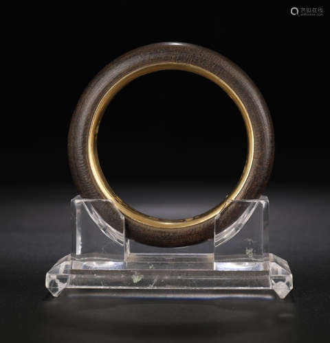 CHENXIANG WOOD GILT SILVER FILLED BANGLE