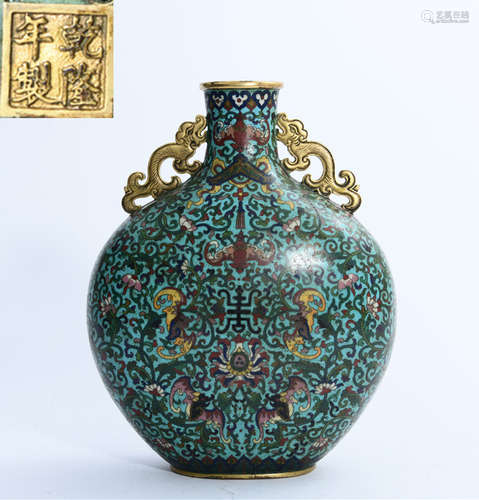 QIANLONG MARK CLOISONNE VASE